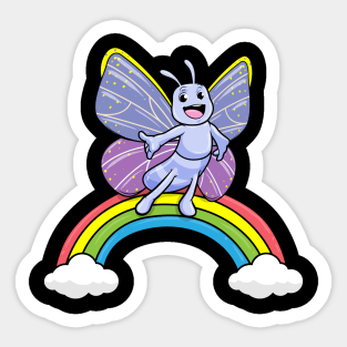 Butterfly with Rainbow and Clouds Sticker